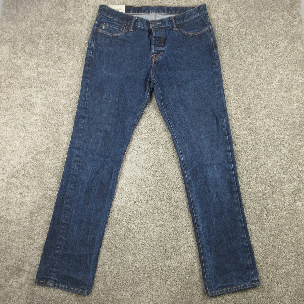 Abercrombie & Fitch Jeans Mens 34x34 Blue The A&F Slim Straight Denim Pants